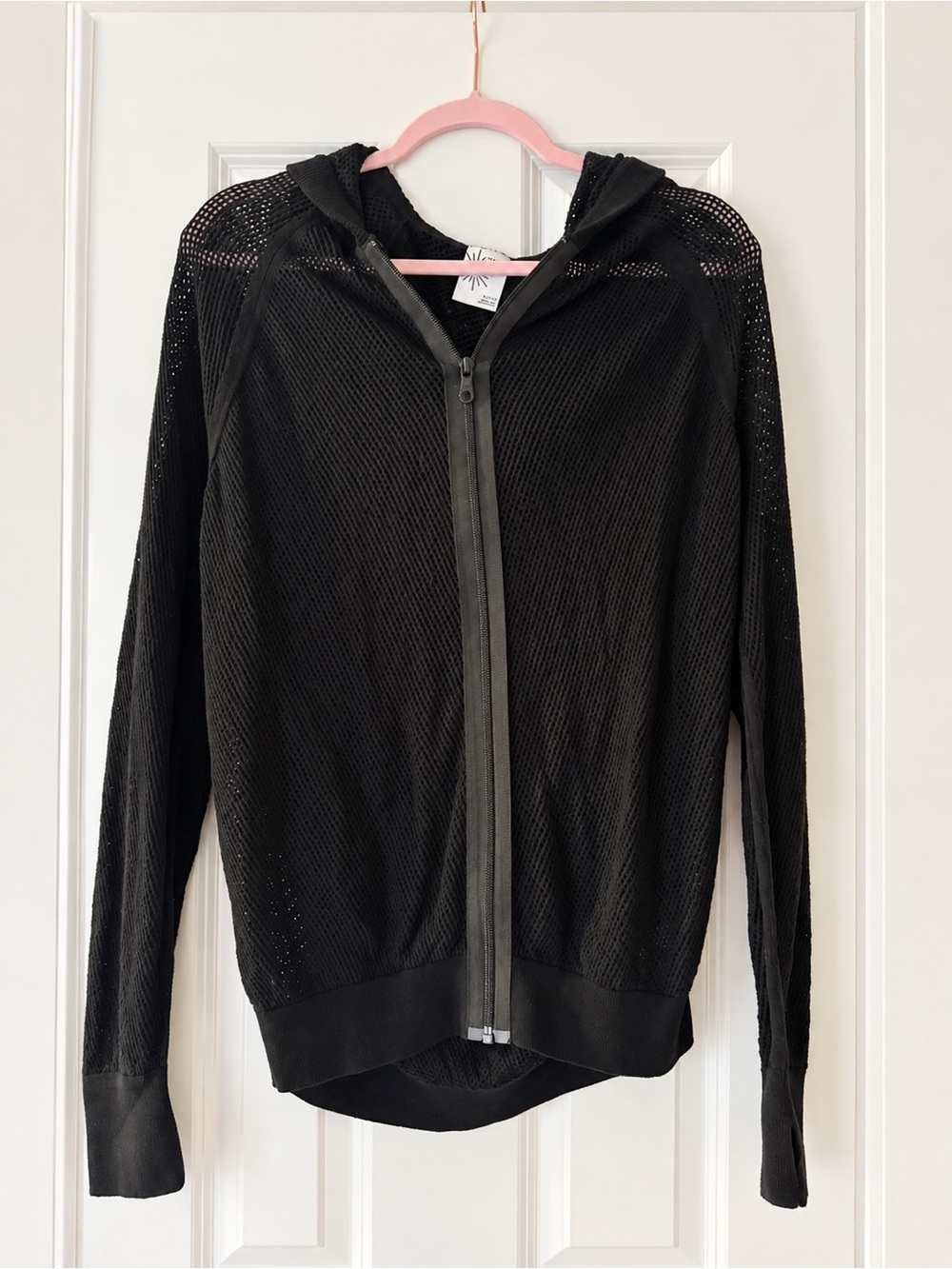 OFFLINE by Aerie Mesh Full Zip Sweater Black XL